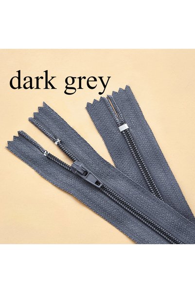 Choice1 3# dark grey 18cm 10pcs 3# 20cm/7.87in white and black nylon coil zip...