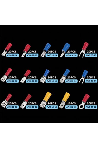 AOKIN 280pcs 280pcs Wire Connector Kit Male Female Insulated Terminals Cold C...