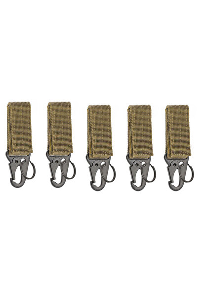 Choice TAN-5PCS Carabiner High Strength Nylon Key Hook MOLLE Webbing Buckle H...