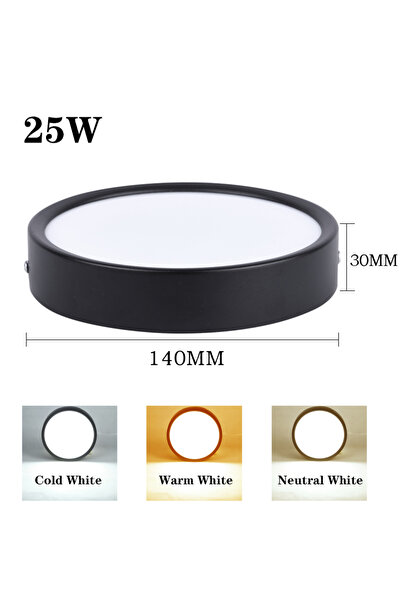 Choice3 مصباح LED سبوت أسود قابل للتبديل بثلاثة ألوان، بقوة 25 واط، مناسب لتج...