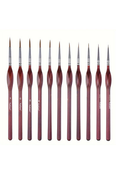 Choice1 11 PCS 4/11/15Pcs Miniature Detail Paint Brushes Wood Handle Drybrush...
