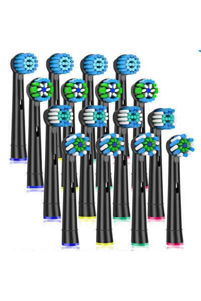 Choice8 16Pack-Black 16Pack Replacement Brush Heads for Oral B Electric Tooth...