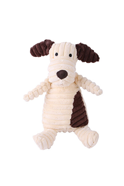 Choice White dog Corduroy Dog Toys for Small Large Dogs Animal Plush Dog Sque...
