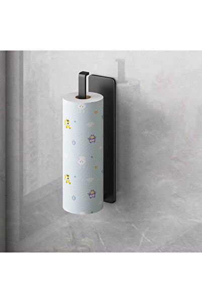 Choice black Wall-Mounted Kitchen Tissue Holder Free-Punching Roll Paper Stor...