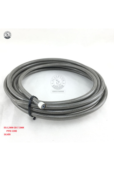 Choice PTFE silver Motorcycle AN3 5m/lot braided Stainless Steel PTFE brake l...