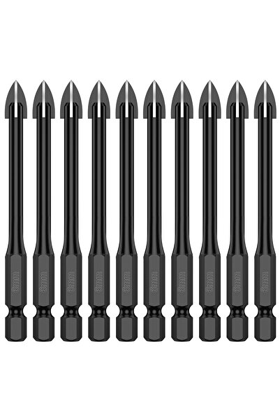 Choice1 10pcs 6mm 10Pcs 6mm Cross Hex Drill Bit Set For Tile Porcelain Glass ...