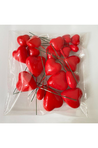 choice2 Red 20pcs 3D Heart Shape Cake Topper Gold Silver Pink Blue Ball Happy...