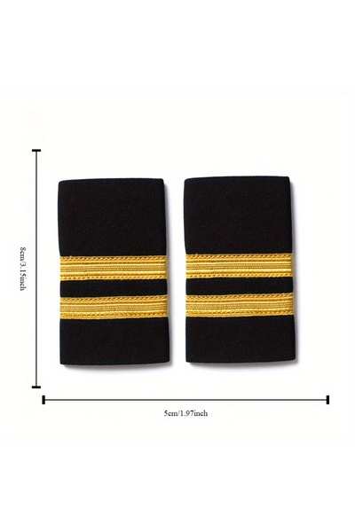 Choice7 2Bar yellow 1 Pair Clothing Decor Epaulettes Professional Pilots Unif...