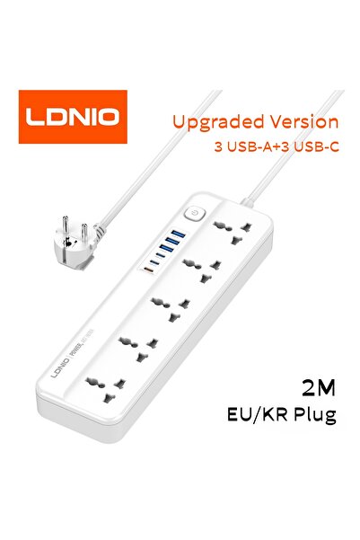 Choice3 شريط طاقة LDNIO بـ 6 منافذ USB وقابس أوروبي وكوري مع 4 منافذ USB قابل...