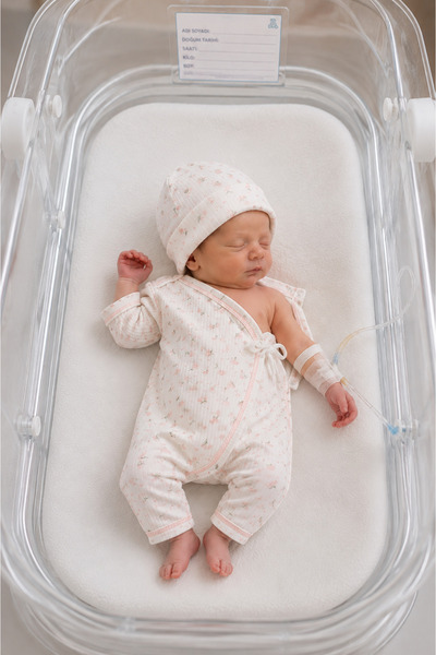 Sevnur Baby Reverse Stitched Floral Patterned Special Design Baby Bed and Ope...