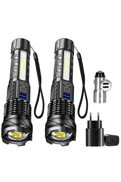 Choice 2PCS Package LED Flashlight Rechargeable Torch High Power Strong Light...