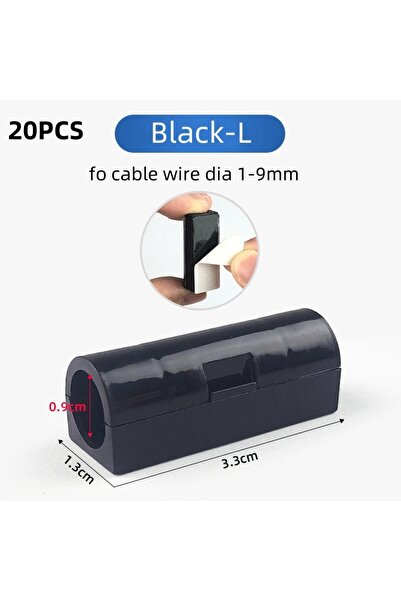 choice2 20PCS Black-L 5/20pcs Cable Organizer Clip Snap Drop Wire Holder Cord...