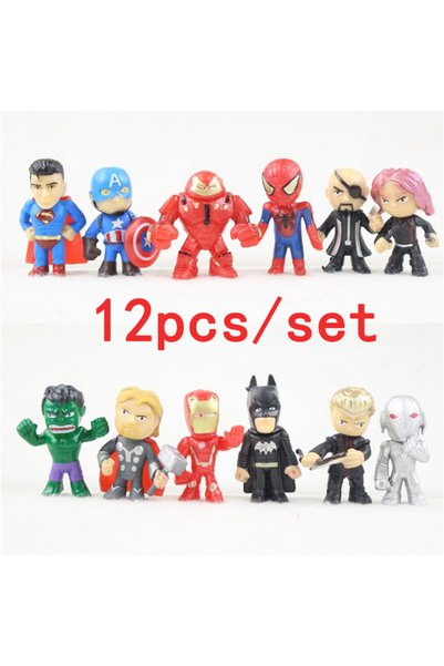 Choice1 12pcs Avengers Hulk Thor Spider Man venom Captain Decoration Collecti...
