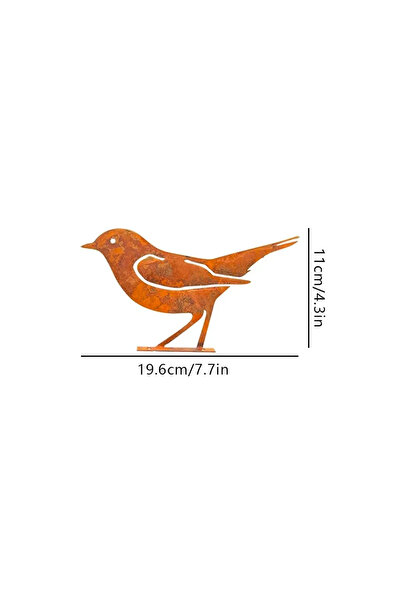 Choice TY5327-05 Charming Rusty Bird Silhouette Metal Garden Art - Rustic Out...
