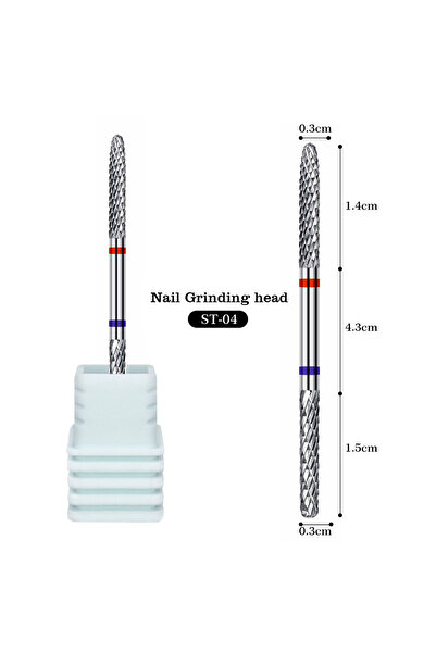 Choice1 ST-04 Double Headed Alloy Nail Drill Bits Tungsten Steel Remove Cutic...