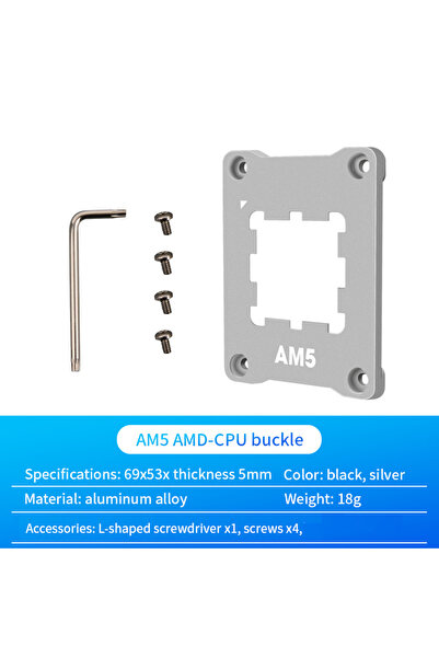 Choice1 Silver AMD AM5 CPU Anti Bending Corrector Frame, CPU Mounting Cover P...