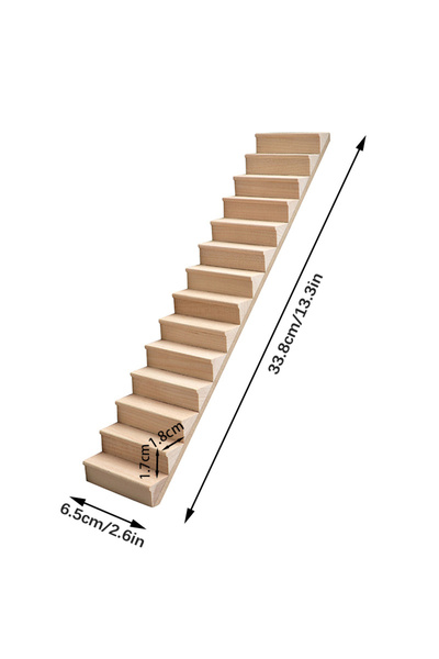 Choice A 1Pc 1:12 Dollhouse Miniature Staircase Mini No Handrail Stairs Furni...