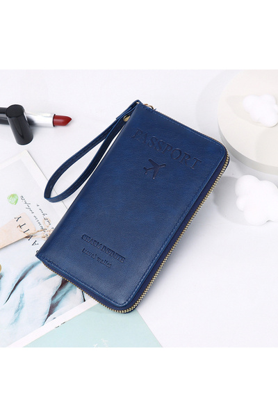 Choice6 DEEP BLUE Unisex Men Women Zipper Travel Multi-Function Passport Hold...