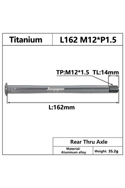 Choice L162 M12x1.5 TL14 HEPPE MTB Road Bike Titanium Thru Axle Ultra Light B...