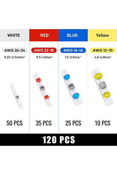 Choice 120pcs in bag 100/120/150/250/300 PCS Solder Seal Wire Connectors Heat...