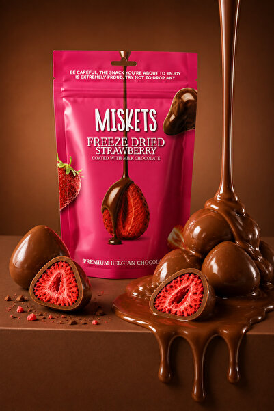 Miskets Sütlü Çikolata Kaplamalı Çilek 80 gr x 3 Adet