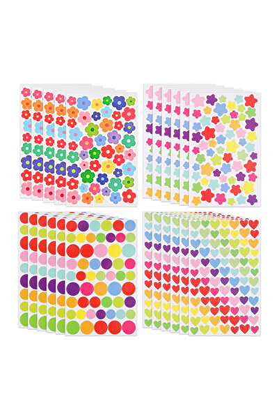 Choice1 20 Sheets Mix Colorful Star Flower Heart Dot Stickers Self Adhesive f...