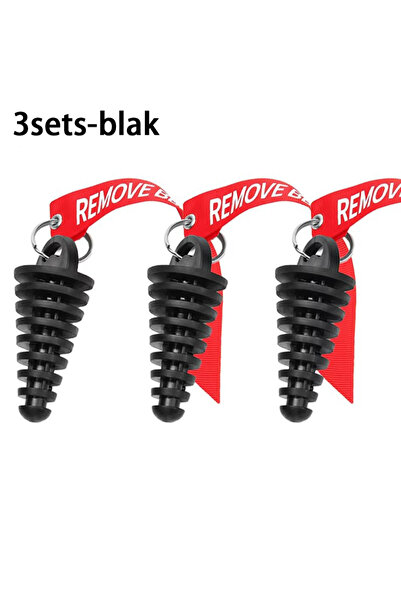 Choice21 Muffler 3sets-black 1/3/5pcs Motorcycle Exhaust Pipe Plug Muffler Wa...