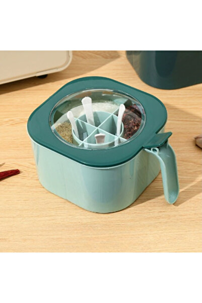 Choice1 green A 4-In-1 Large Capacity Seasoning Box with a Lid And Spoons Com...
