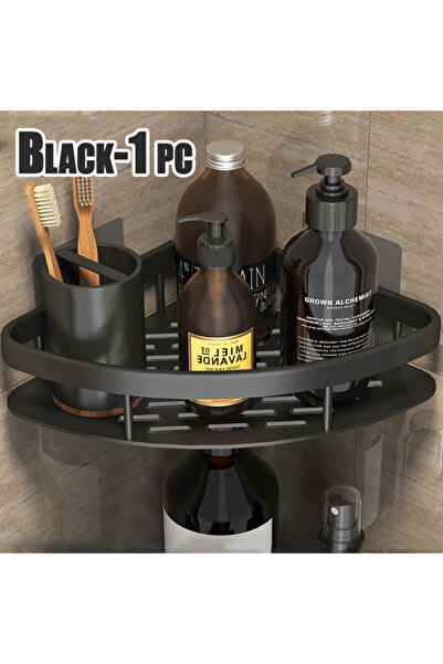 Choice Black-A-1PCS Bathroom Shelf Bathroom Towel Rack Shelves Wall Shower Sh...