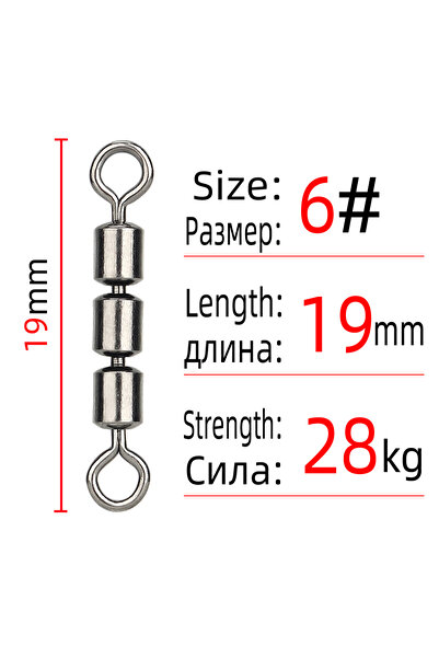 Choice 10PCS Size 6 DNDYUJU 10/20pcs Fishing Swivels Spinning Bearing Rolling...