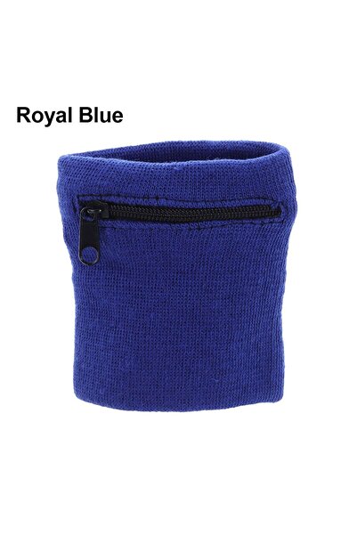 Choice9 Royal Blue 1PC Sports Wristband Purse Bag with Zipper Wrist Protectio...