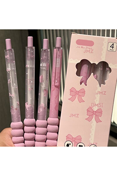 Choice3 black Pink 4Pcs Retractable Gel Pens Black Ink 0.5mm Smooth Writing P...
