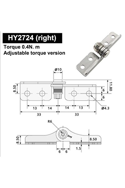 Choice15 A2 304 Stainless Steel Adjustable Torque Hinge, Industrial Free-Stop...