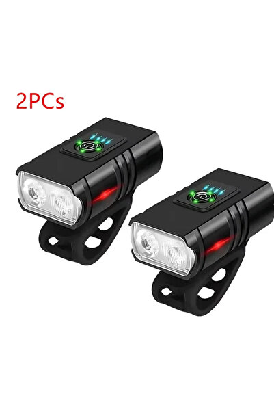 Choice ضوء دراجة، قطعتان من ضوء الدراجة الأمامي، قابل لإعادة الشحن عبر USB، ش...
