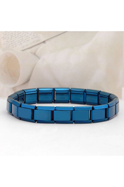 Choice Blue Trendy Square Italy Stainless Steel Bracelets For Women Men HipHo...