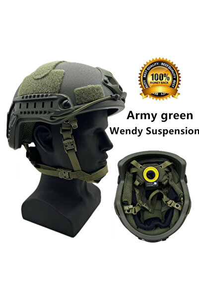 choice2 Wendy Army Green FAST Wendy Suspension Helmet, ACH High-Top Helmet, H...