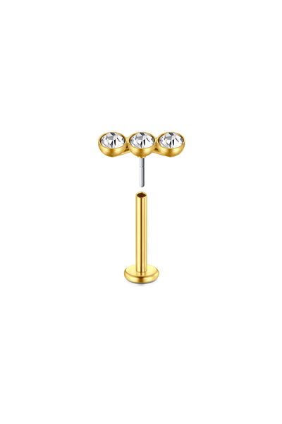 Choice 16G 1.2x6mm B-Gold 1Pc Lip Piercing Body Jewelry Plug-in Lip Stud for ...