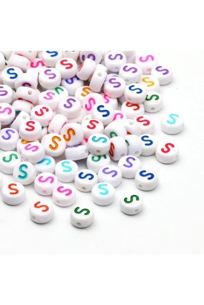 Choice48 100pcs S 100-500PCS Colorful Round A-Z Alphabet Letter Acrylic Loose...