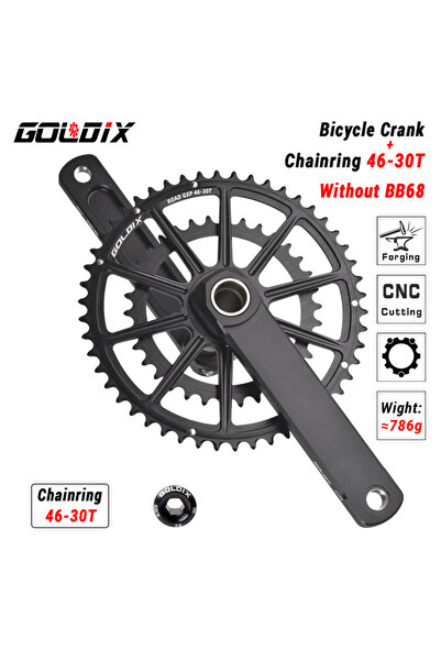 Choice 165mm Crank 46-30T GOLDIX 50-34T/52-36T/53-39T Road Bike Crank Ultrali...