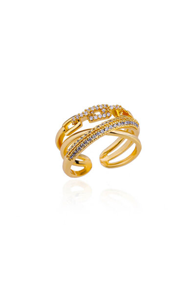 Choice resizable JZ4461G Stainless Steel Round Rings For Women Zircon Geometr...