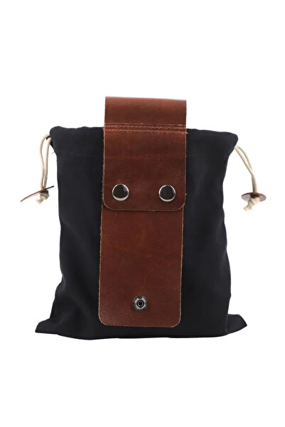 Choice black Outdoor Foraging Case Bag Leather Bushcraft Bag Vegetable Harves...