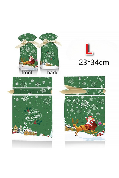 Choice Size 10pcs L 10pcs/set,Christmas Plastic Gift Bags, Ribbon Gift Packag...
