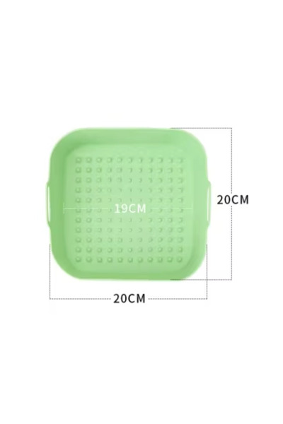 Choice green Air Fryer Silicone Pot Thick Reusable Silicone Square Air Fryer ...