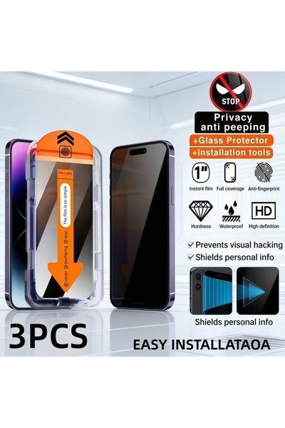 Choice24 3PCS For iPhone 14ProMax FCFK 3PCS Anti-Peeping Tempered Glass For i...