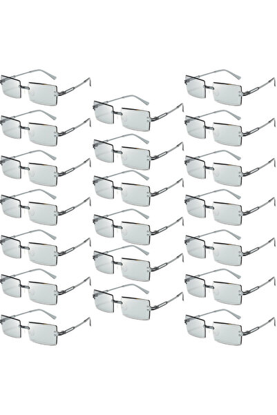 Choice as pciture shows grey 20 20 Pcs Per Set Rimless Rectangle Sunglasses F...