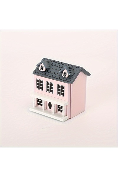 Choice1 Pink Mini Furniture Pink Blue Wall Grey Top Cute Pocket Villa Small H...