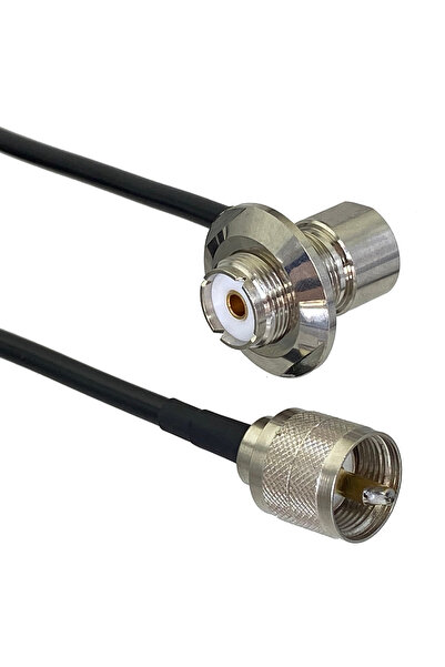 Choice1 كابل توصيل RF بطول 5 أمتار، من نوع RG58، مزود بموصل أنثى UHF بزاوية ق...