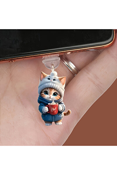 choice2 Lightning H Cute 2D Cat Phone Anti Dust Cap Charge Port Plug For IPho...