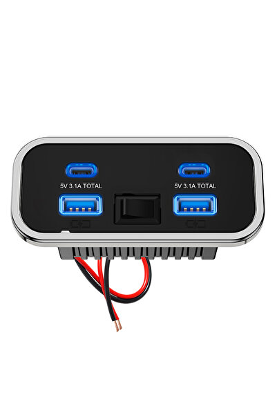 choice2 2USB 2 Type C -2 12/24V QC3.0 PD Car Charger Socket Quick Charge Dual...
