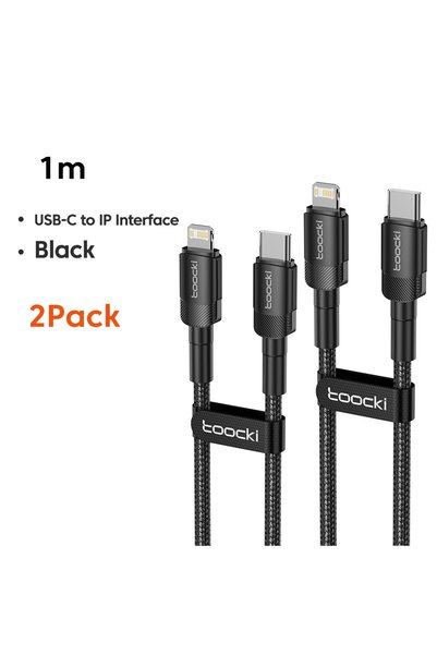 Choice17 كابل توكي C-L 1M أسود (قطعتان) من USB C إلى iP، كابل شحن سريع PD 27W...